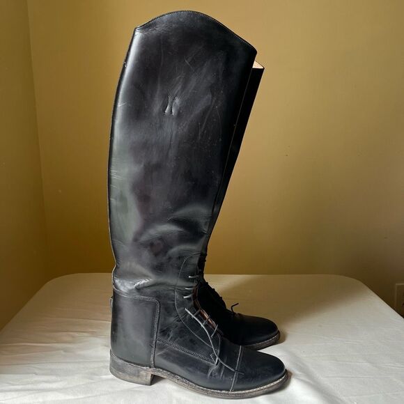 Tall Black Leather Riding Boots Size 7 by The Effingham Bond Boot Co Style 200L - Picture 12 of 12